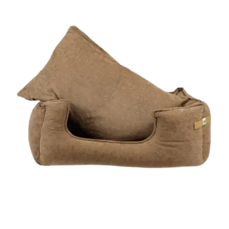 ZOOMALIN Panier rectangulaire antiderapant velours cotele sable 50x40x16cm