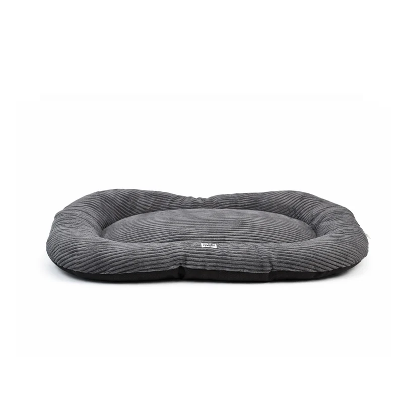 Coussin ovale velours côtelé gris 110 x 70 x 8 cm Mon Ami Luki