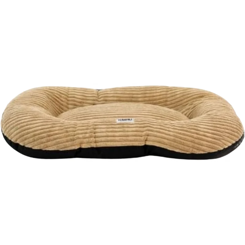 Coussin ovale antiderapant velours cotele vieux rose 110x70x80cm