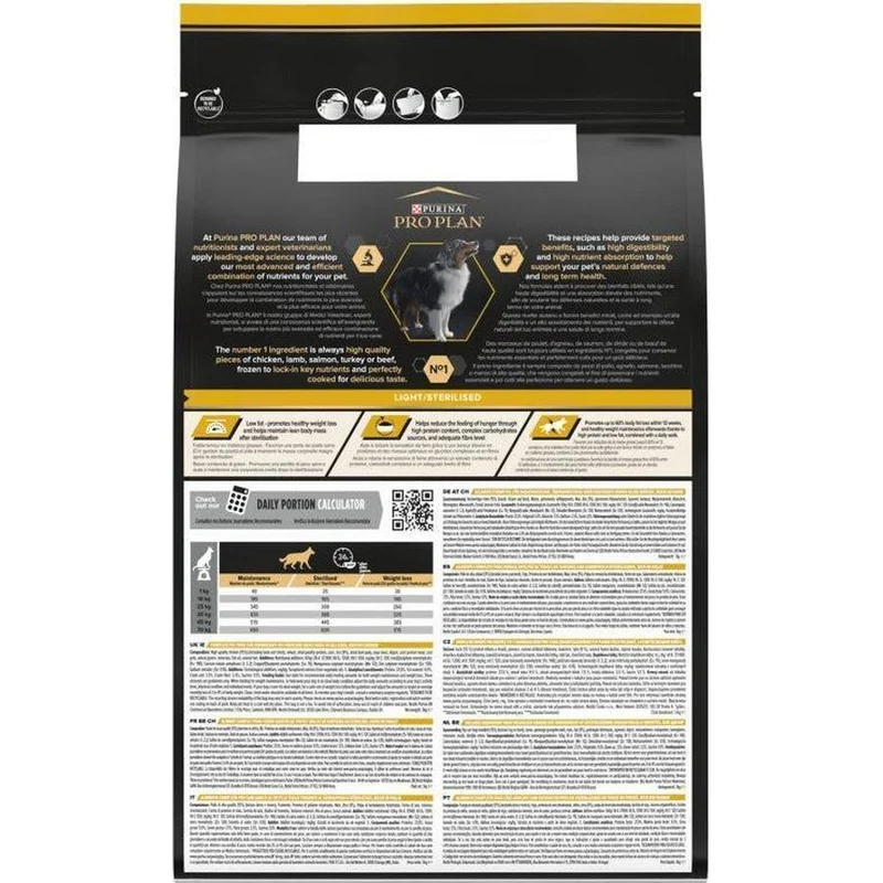 PRO PLAN All Size Adult Light Sterilised Riche en Poulet de Haute Qualité