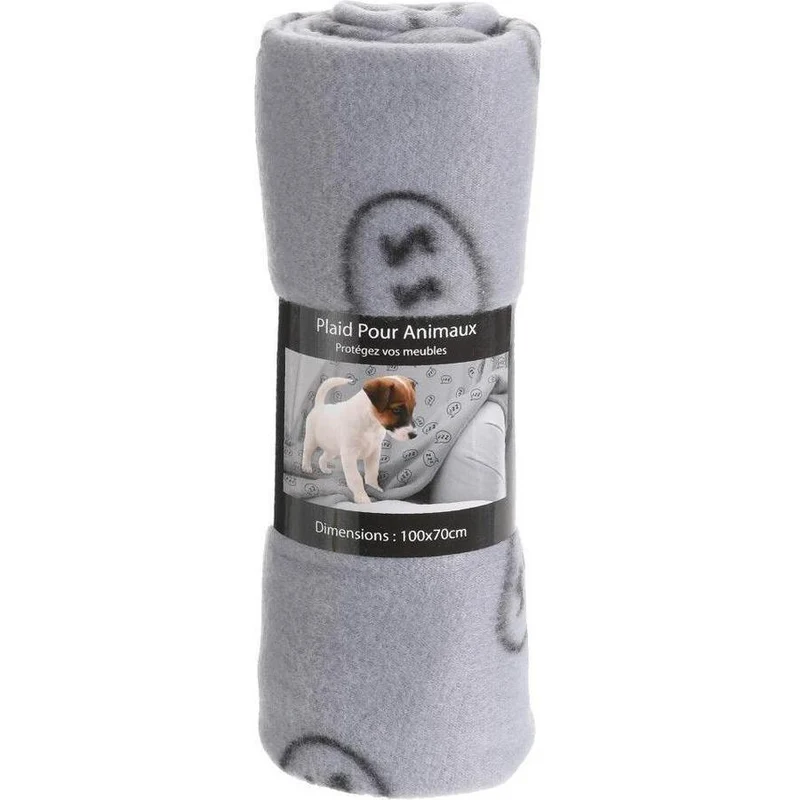 Plaid Imprimé 100x70 cm Gris