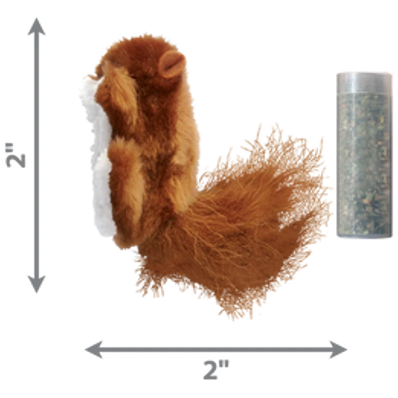 KONG Refillables Squirrel Jouet peluche pour chat multicolore avec herbe à chat rechargeable 7.62x10.16x3.81cm