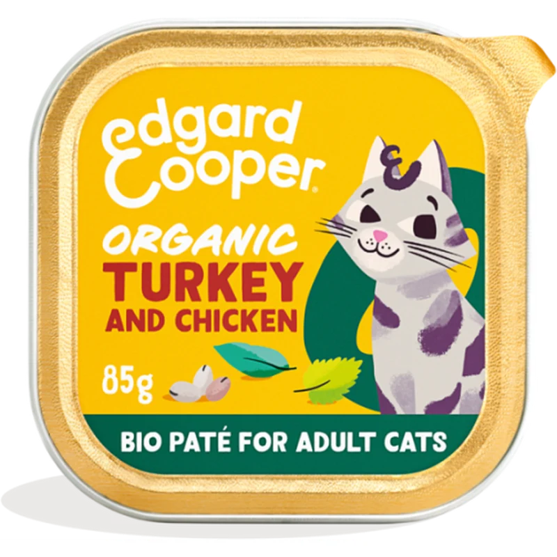 EDGARD COOPER Bio Chat Adulte Pâté Dinde et Poulet 85g