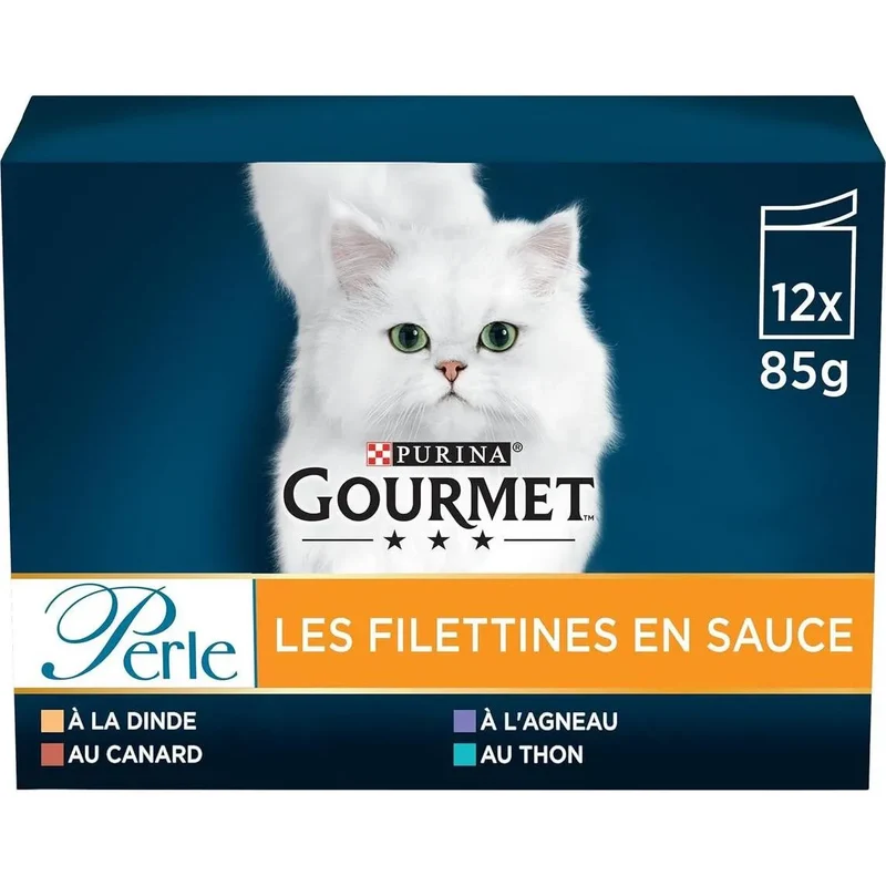 GOURMET Perle Les Filettines Dinde Canard Agneau Thon 12x85g
