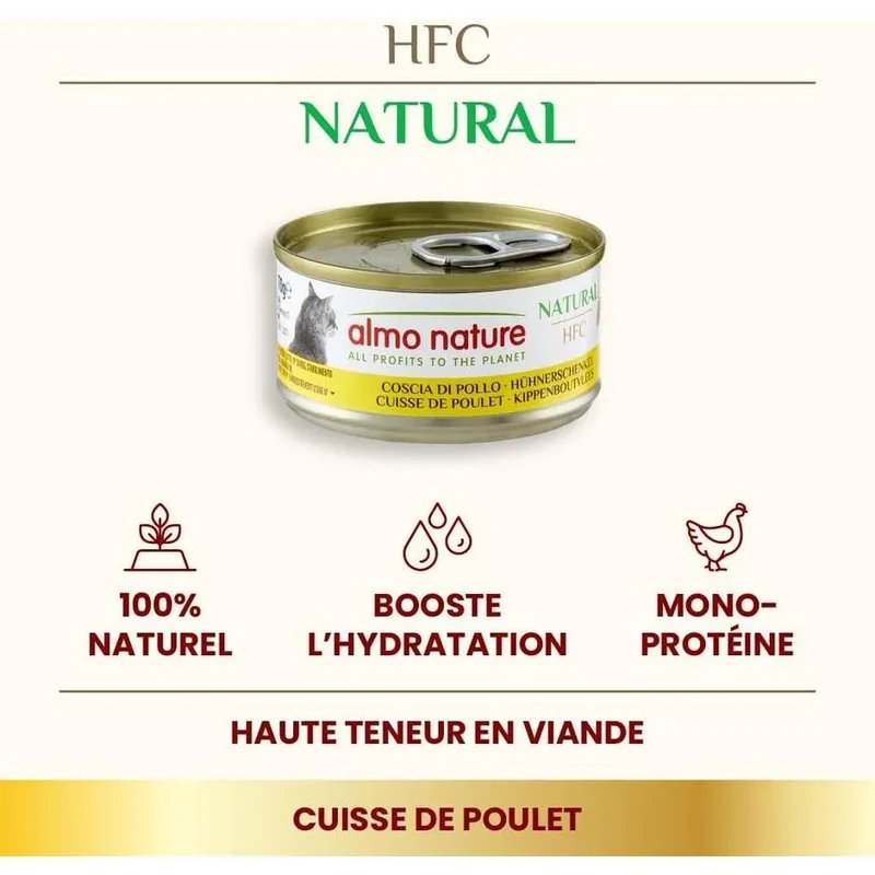 ALMO NATURE HFC Natural Cuisse de Poulet 70g (Boîte)