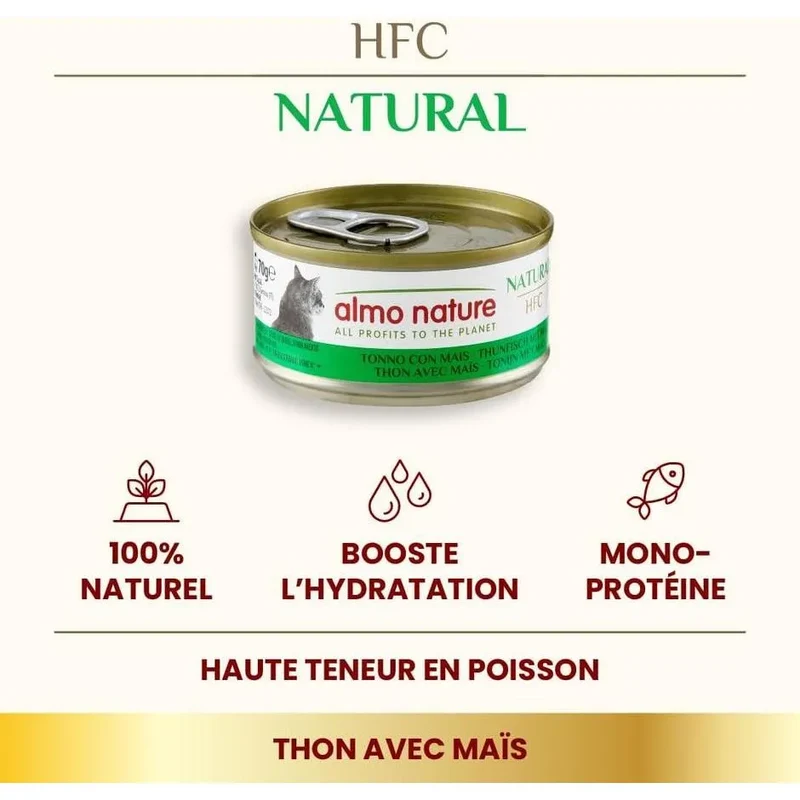 ALMO NATURE HFC Natural Thon avec Maïs 70g