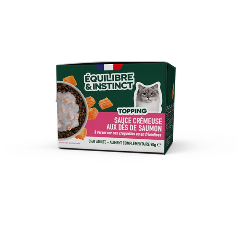EQUILIBRE & INSTINCT Sauce crémeuse au dés de saumon Chat Adulte 90g