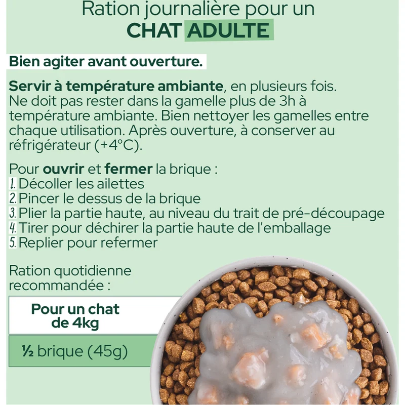 EQUILIBRE & INSTINCT Sauce crémeuse au dés de saumon Chat Adulte 90g