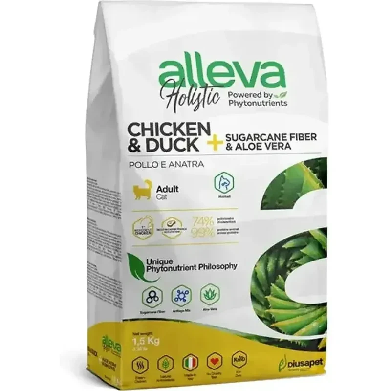 ALLEVA Holistic Chat Stérilisé Poulet & Canard – Croquettes Premium Sans Blé
