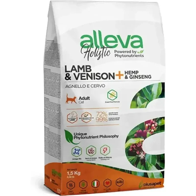 ALLEVA Holistic Chat Adulte Agneau & Cerf – Croquettes Premium Hypoallergéniques