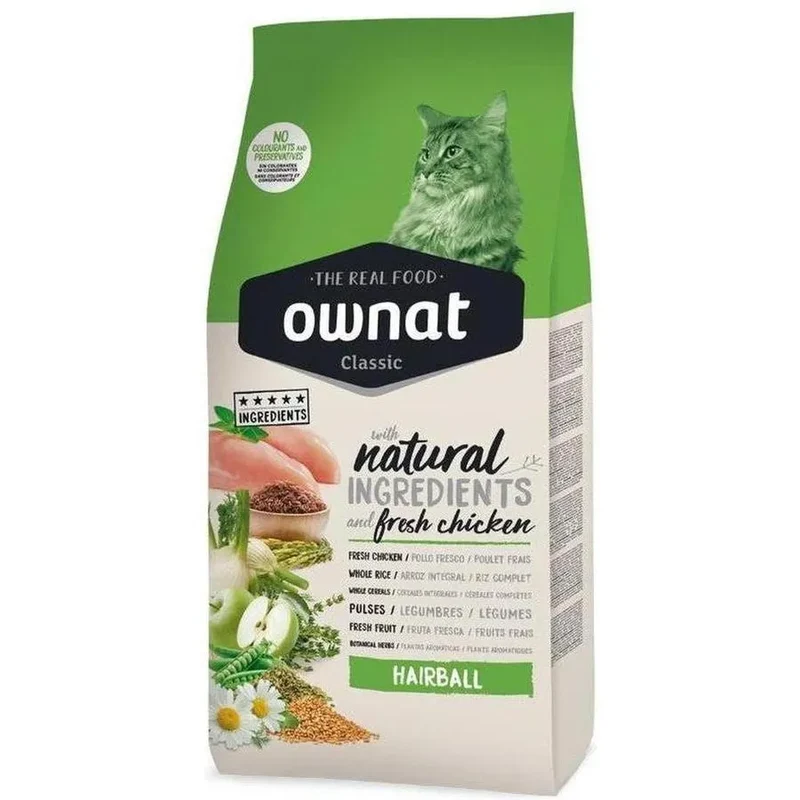 OWNAT Classic Hairball Croquettes pour chat adulte Contrôle des boules de poils