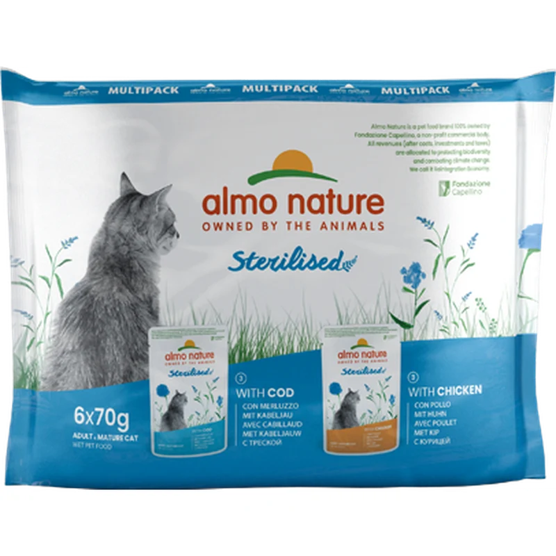 Pâtée Chat ALMO Nature Holistic Sterilised Cabillaud & Poulet