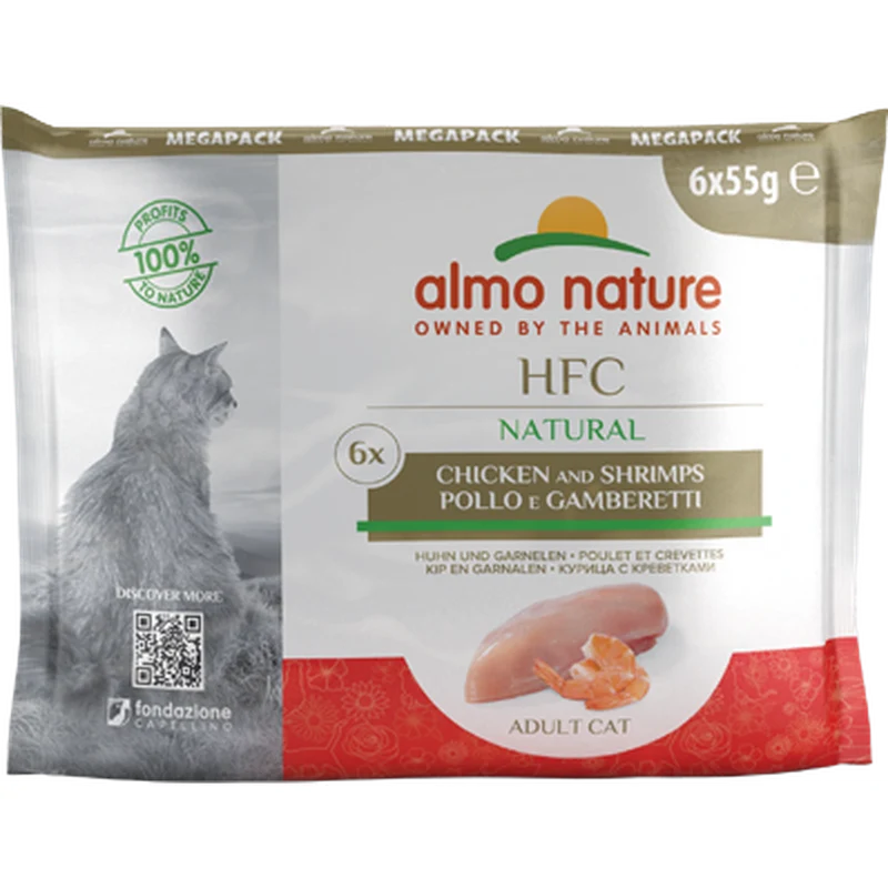 ALMO NATURE HFC Megapack Poulet et Crevettes 6x55g