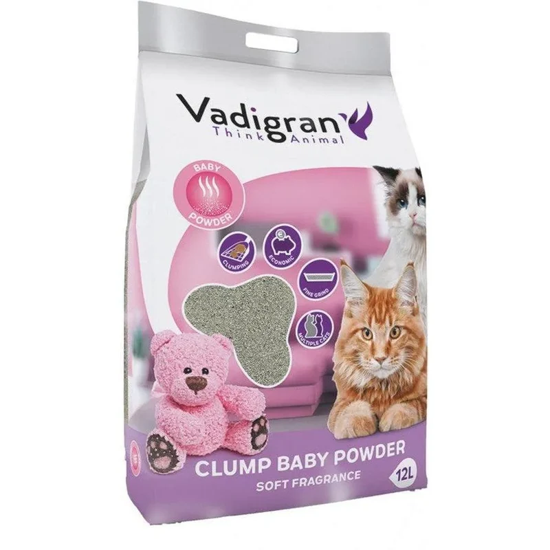 VADIGRAN Cat Litter Bentonite Babypowder 12kg 12L