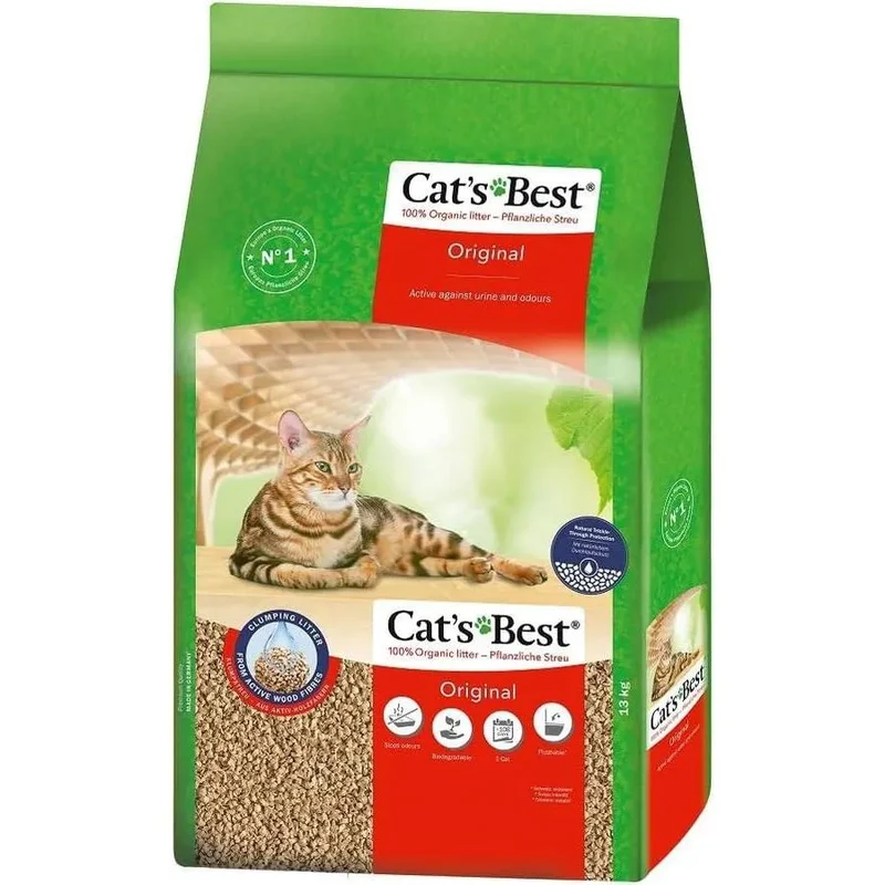 CAT'S BEST Original Litière Végétale Agglomérante 40L 17.2kg