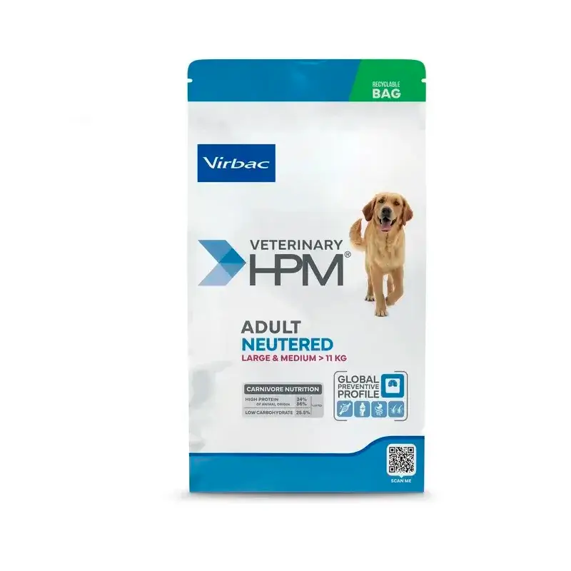 Virbac Veterinary Hpm Adult Neutered Dog Large & Medium 16 Kg