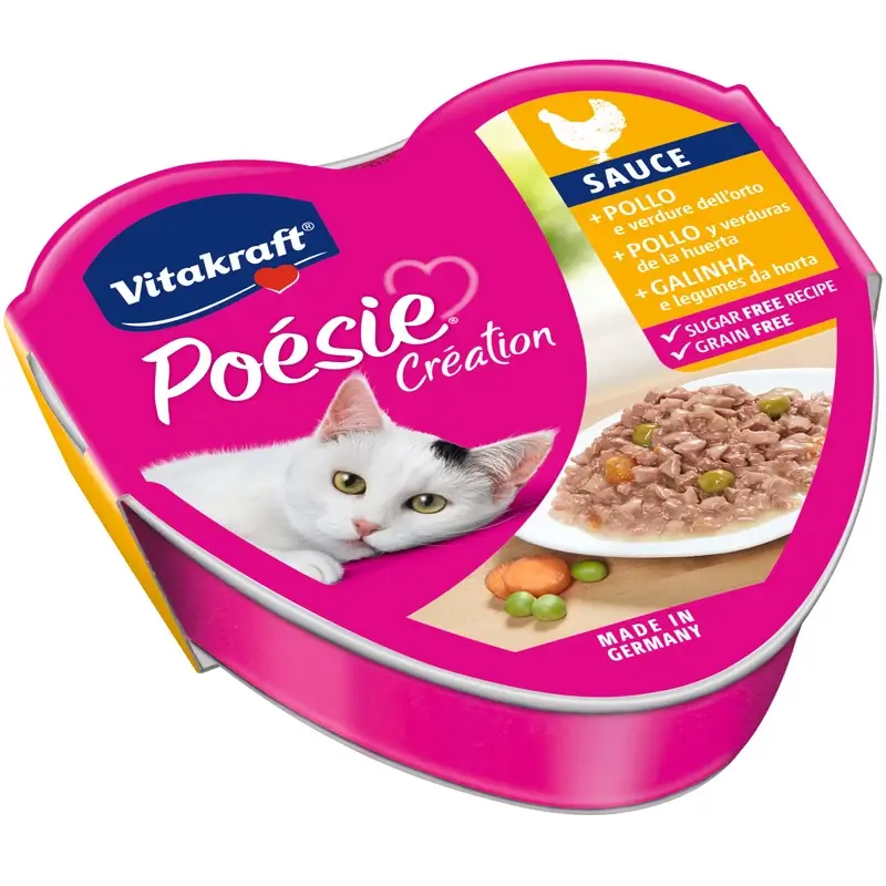 Vitakraft Poesie Chicken and Vegetable Sauce, 15x85-gram tubs