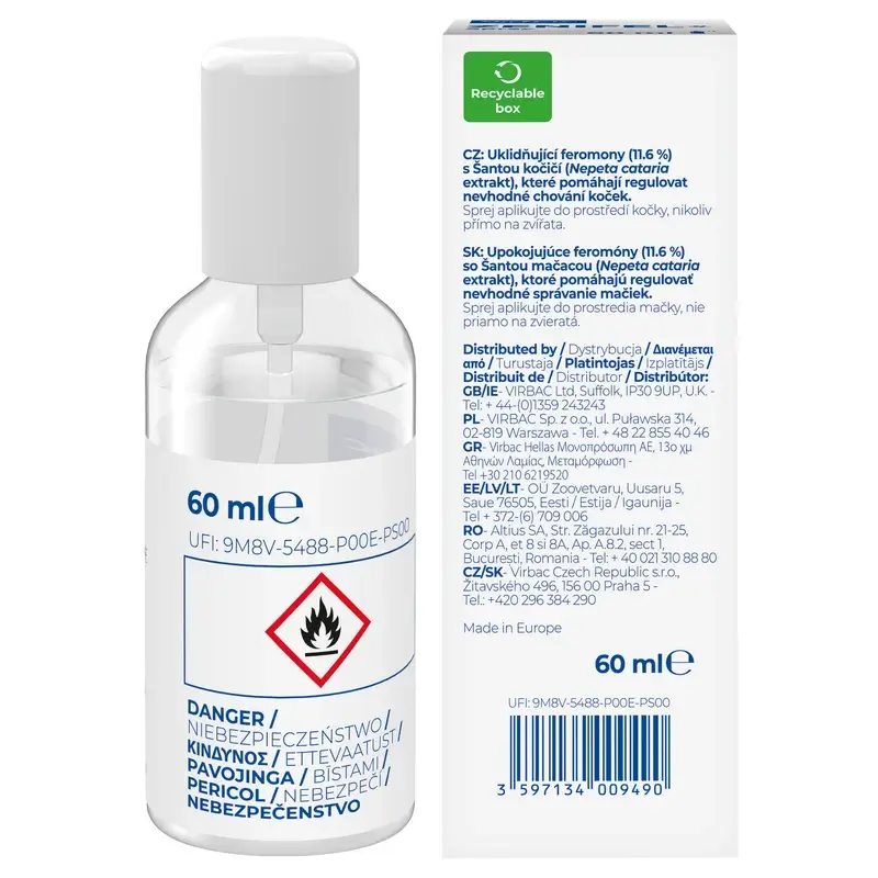 Virbac Zenifel Spray Cats, 60Ml