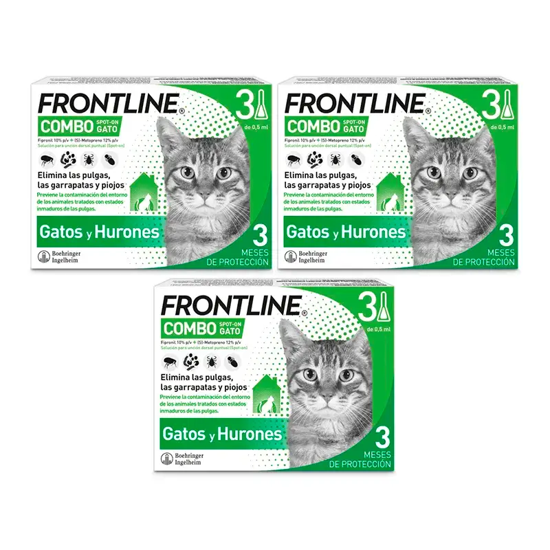 Frontline Combo Cats and Ferrets, Pack 3 x 3 Pipettes x 0,5 ml