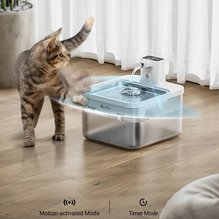 Fontaine A Eau Automatique Sans Fil En Acier Inoxydable