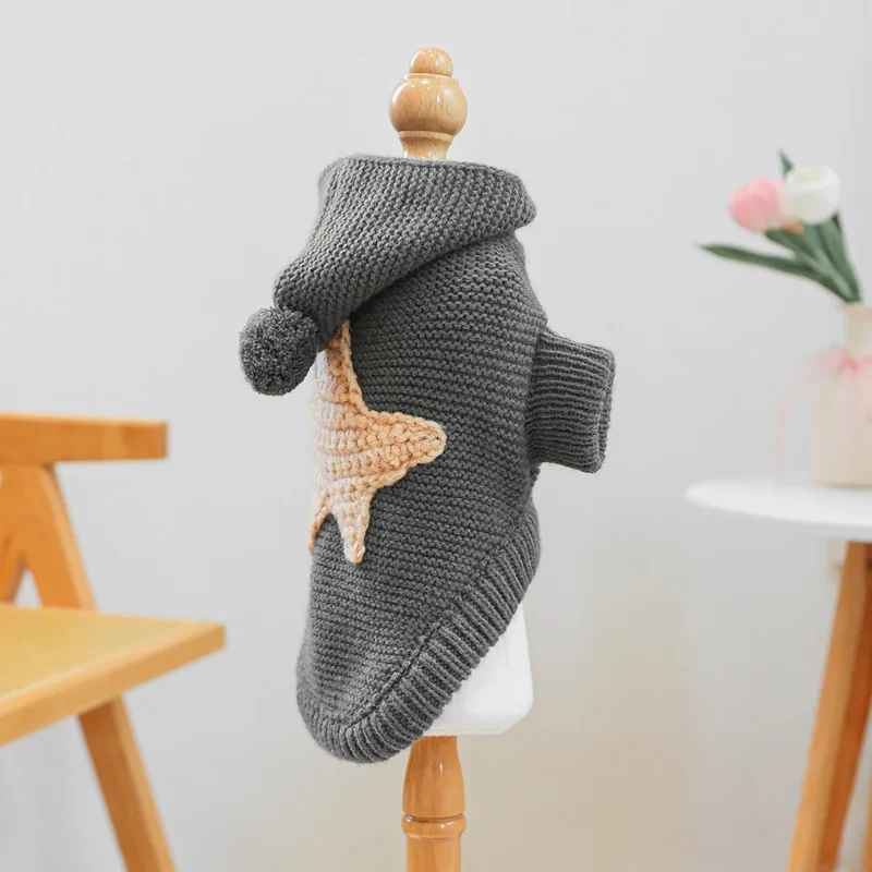 Pull étoile de mer gris foncé, Pour Petit Chien