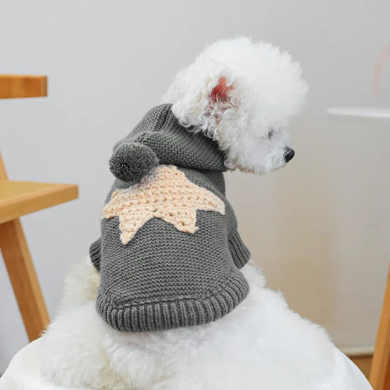 Pull étoile de mer gris foncé, Pour Petit Chien
