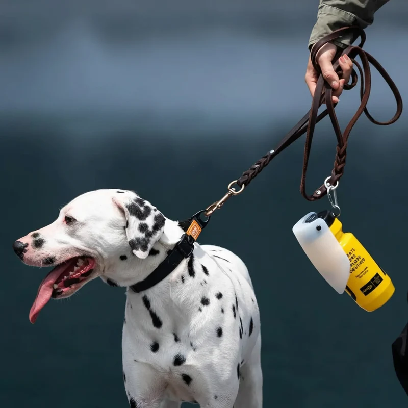 Laisse Pour Chien En Cuir Mains Libres Double Poignée