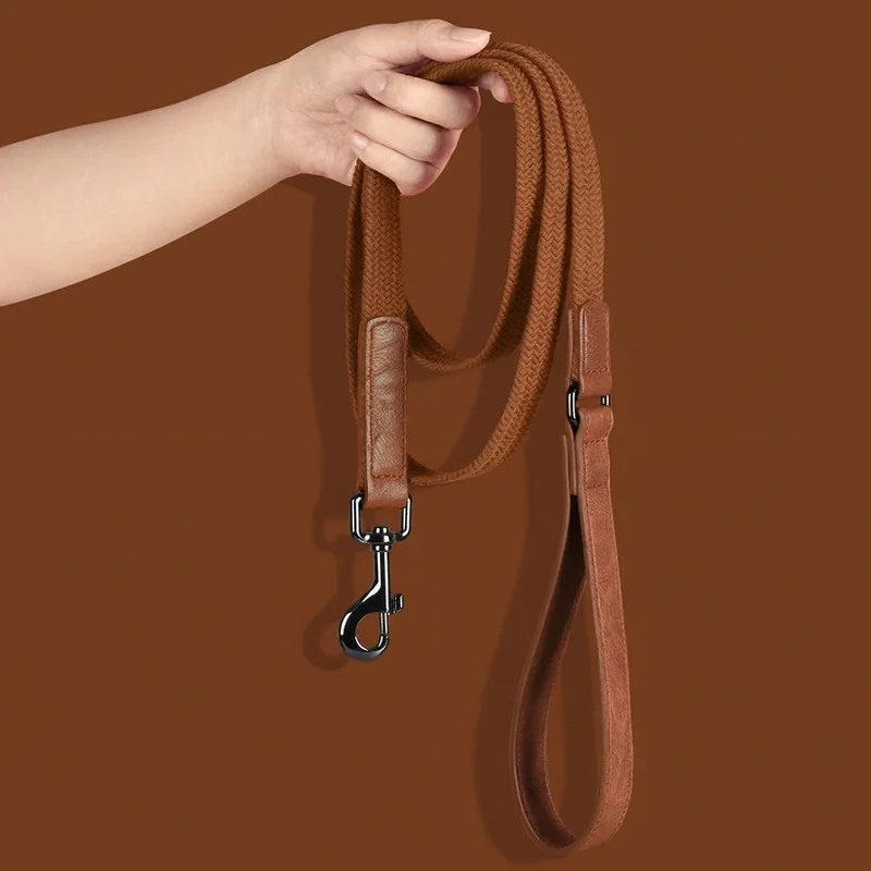 Laisse Pour Chien En Nylon Durable 1,5 M Avec Poignée En Cuir Robuste