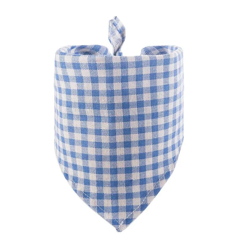 Bandana Vichy Pour Chien Bleu Confortable