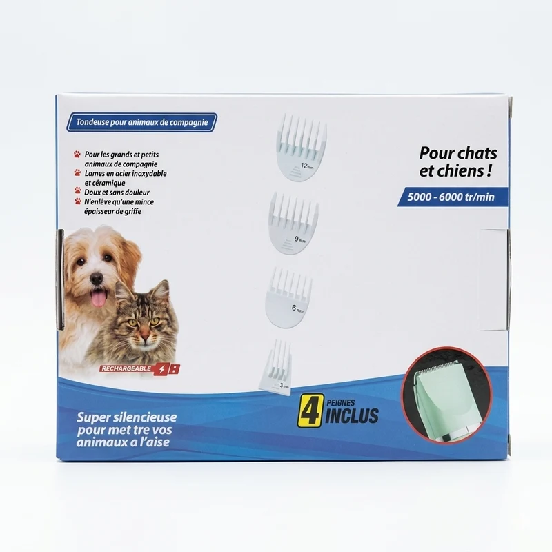 Kit de Toilettage 4 en 1 pour Chiens & Chats – Tondeuse Silencieuse