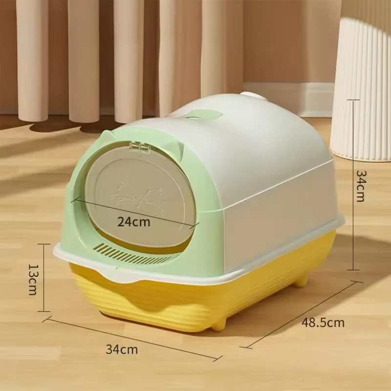 Maison de Litière pour Chat – Oreilles de Chat, Double Désodorisation, Entièrement Fermée
