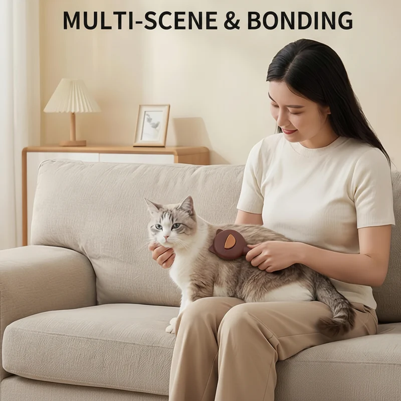 Brosse de toilettage autonettoyante pour chats et chiens