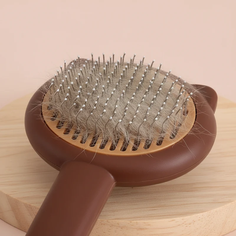 Brosse de toilettage autonettoyante pour chats et chiens