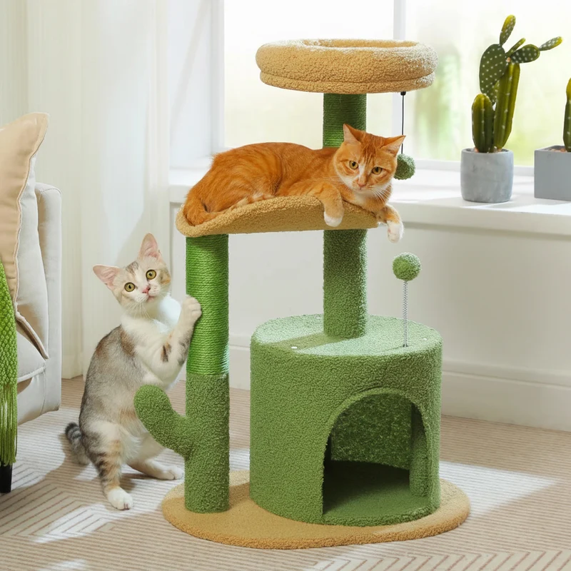 Arbre À Chat Avec Perchoir Incurvé Et Grattoir