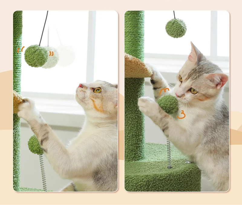 Arbre À Chat Avec Perchoir Incurvé Et Grattoir