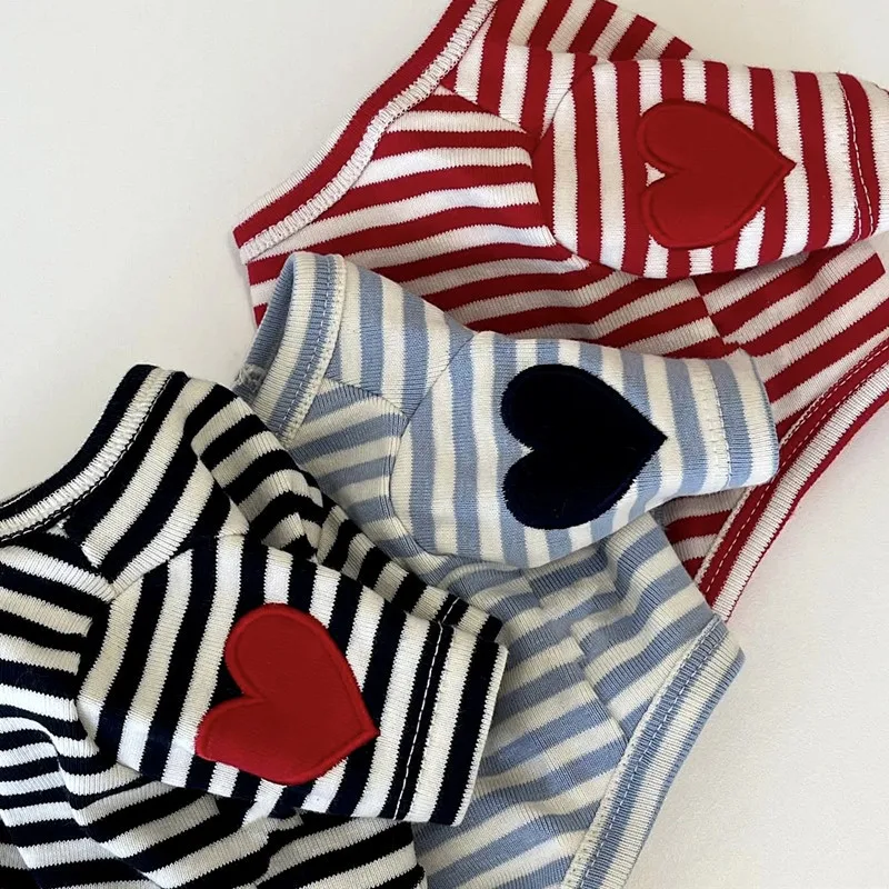T-shirt Mignon Rayé Love Pour Chien