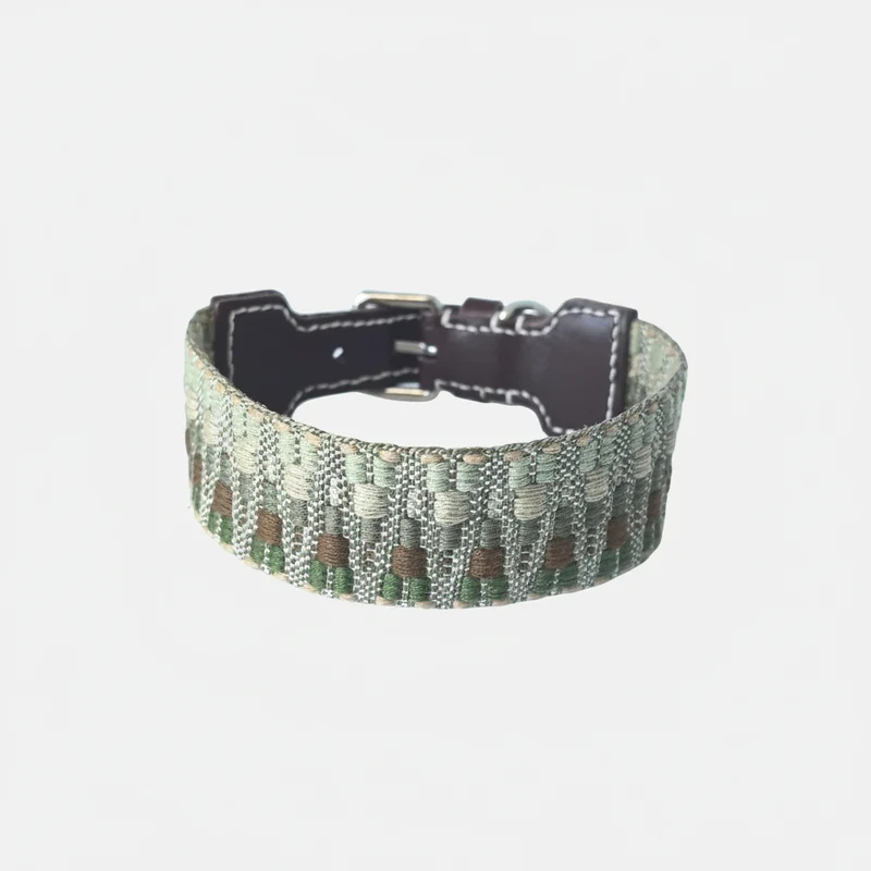 Collier Pour Chien Bohème Tissé A La Main En Cuir Durable