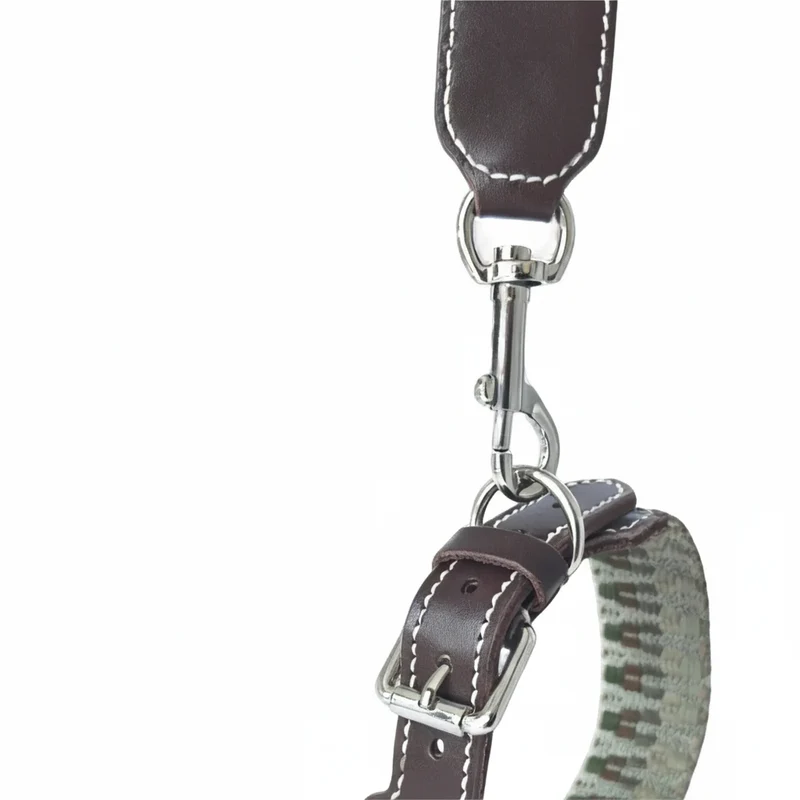 Collier Pour Chien Bohème Tissé A La Main En Cuir Durable