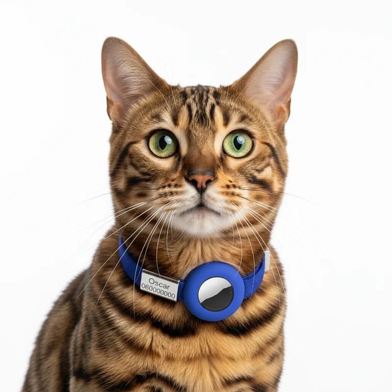 Collier Chat Personnalisable Anti Étranglement Et Emplacement Airtag