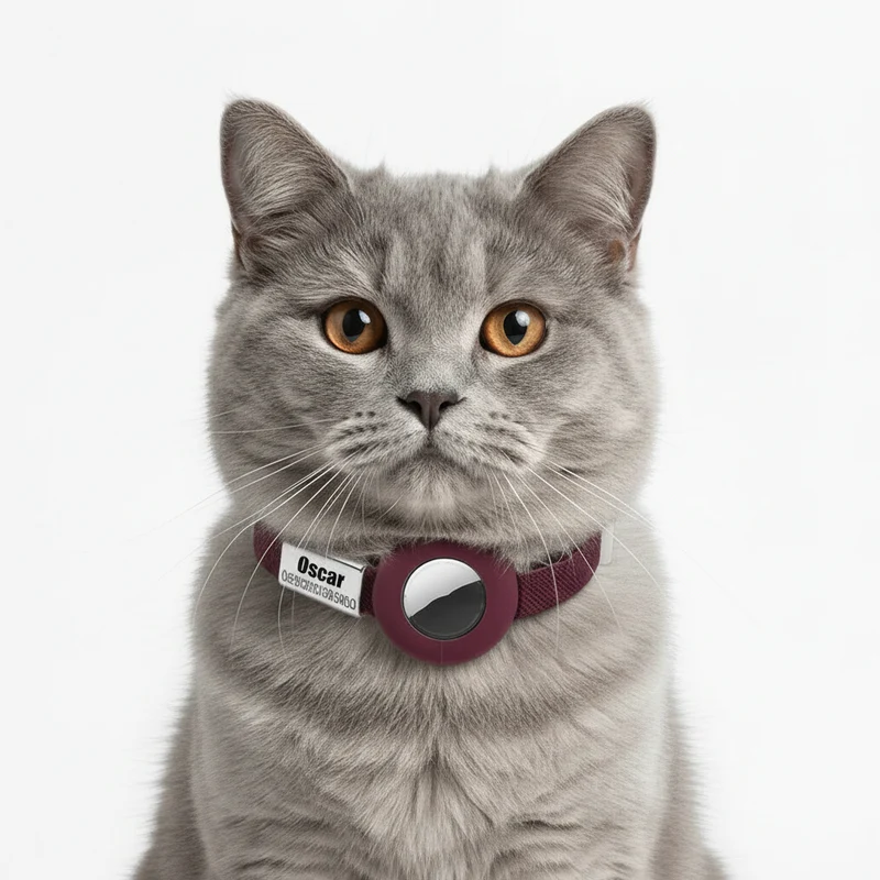 Collier Chat Personnalisable Anti Étranglement Et Emplacement Airtag
