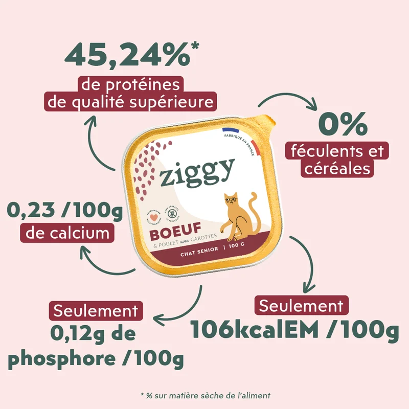 Pâtée Chat Senior Sans Céréales - Boeuf