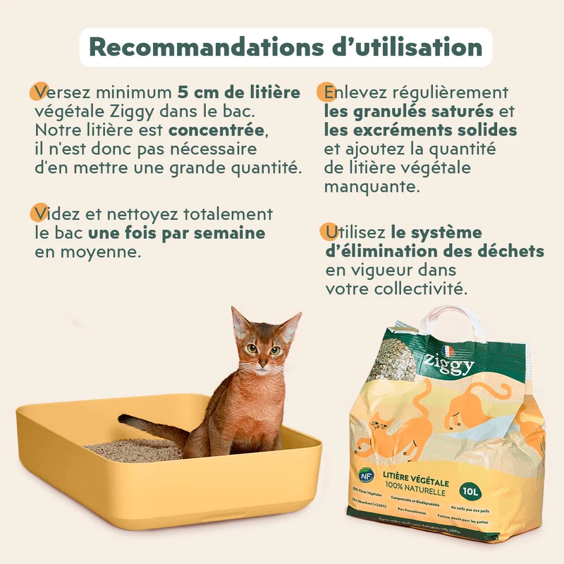 Litière Végétale pour chat 100% Naturelle