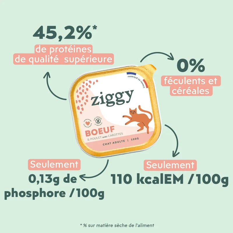 Pâtée Chat Entier Sans Céréales - Boeuf