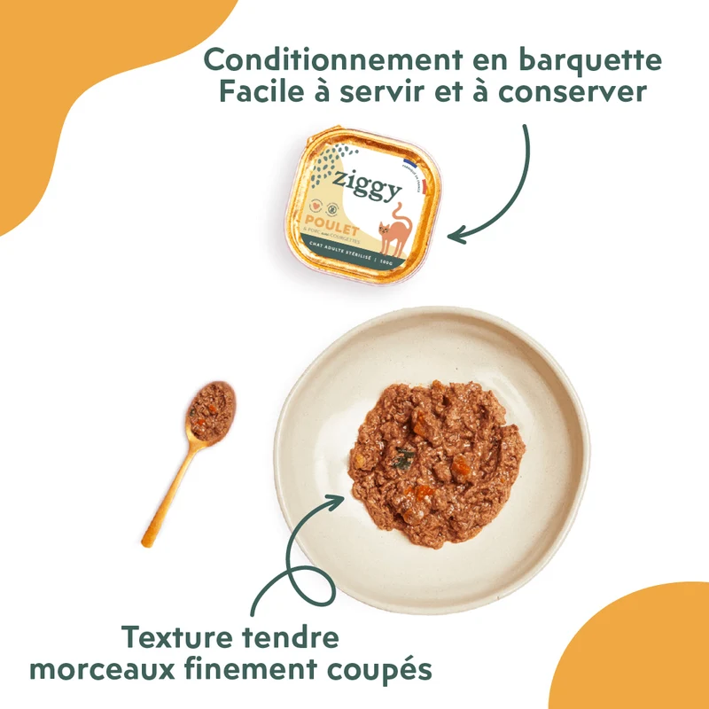 Pâtée Chat Stérilisé Sans Céréales - Poulet