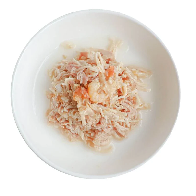 Pollo y Atún con Gambas 80g - Comida húmeda en Gelatina