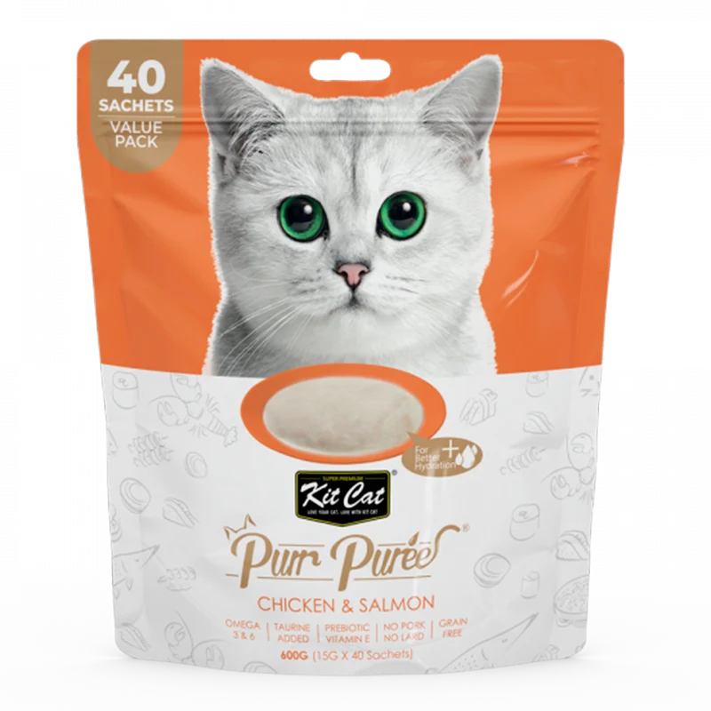 PurrPuree Value Pack - Pollo y Salmón (40 sobres x 15g)