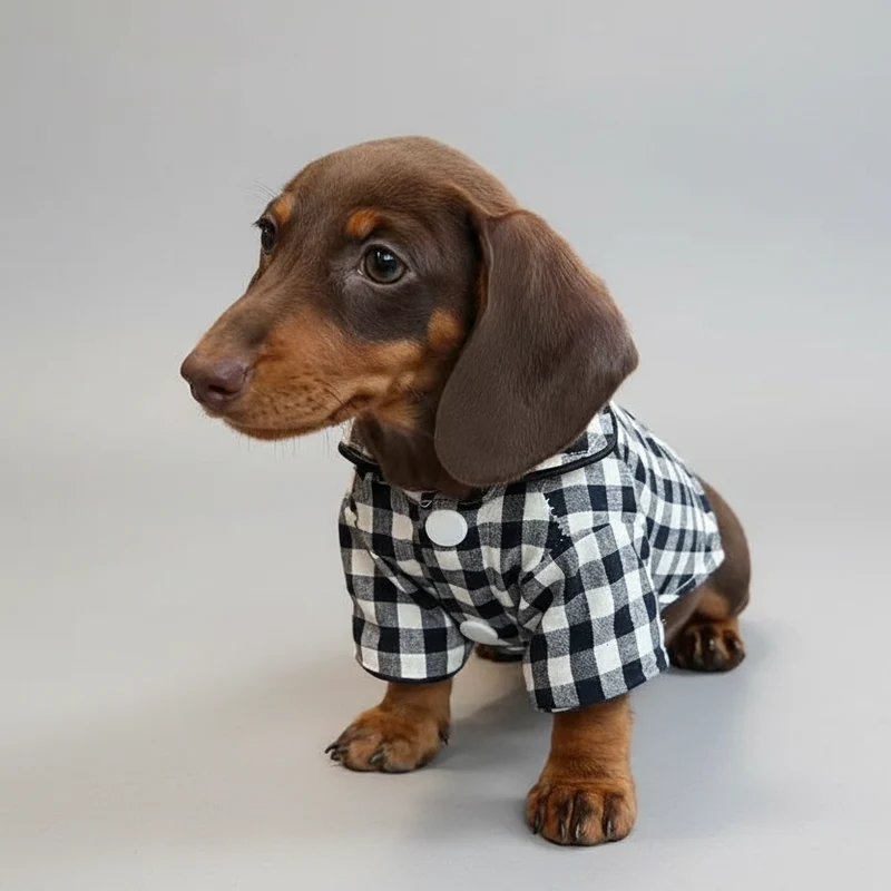Chemise A Carreaux Pour Chien Teckel