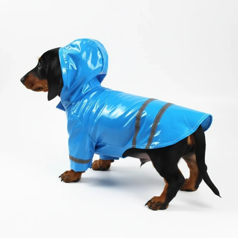 Imperméable Pour Chien Avec Capuche Et Bandes Réfléchissantes