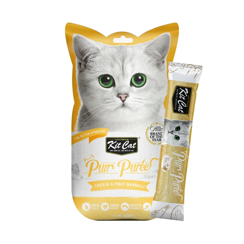PurrPuree - Pollo y Fibra (Hairball Control) 60g (4x15g)