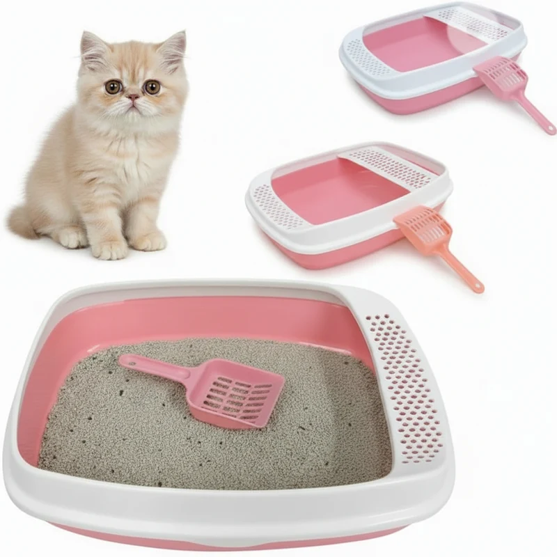 Bac à litière pour chat avec pelle